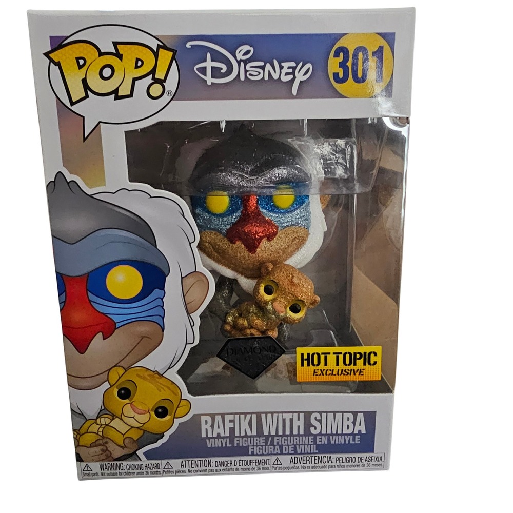 Funko Pop Disney Lion King Rafiki with Simba 301 Diamond Hot Topic Exclusive